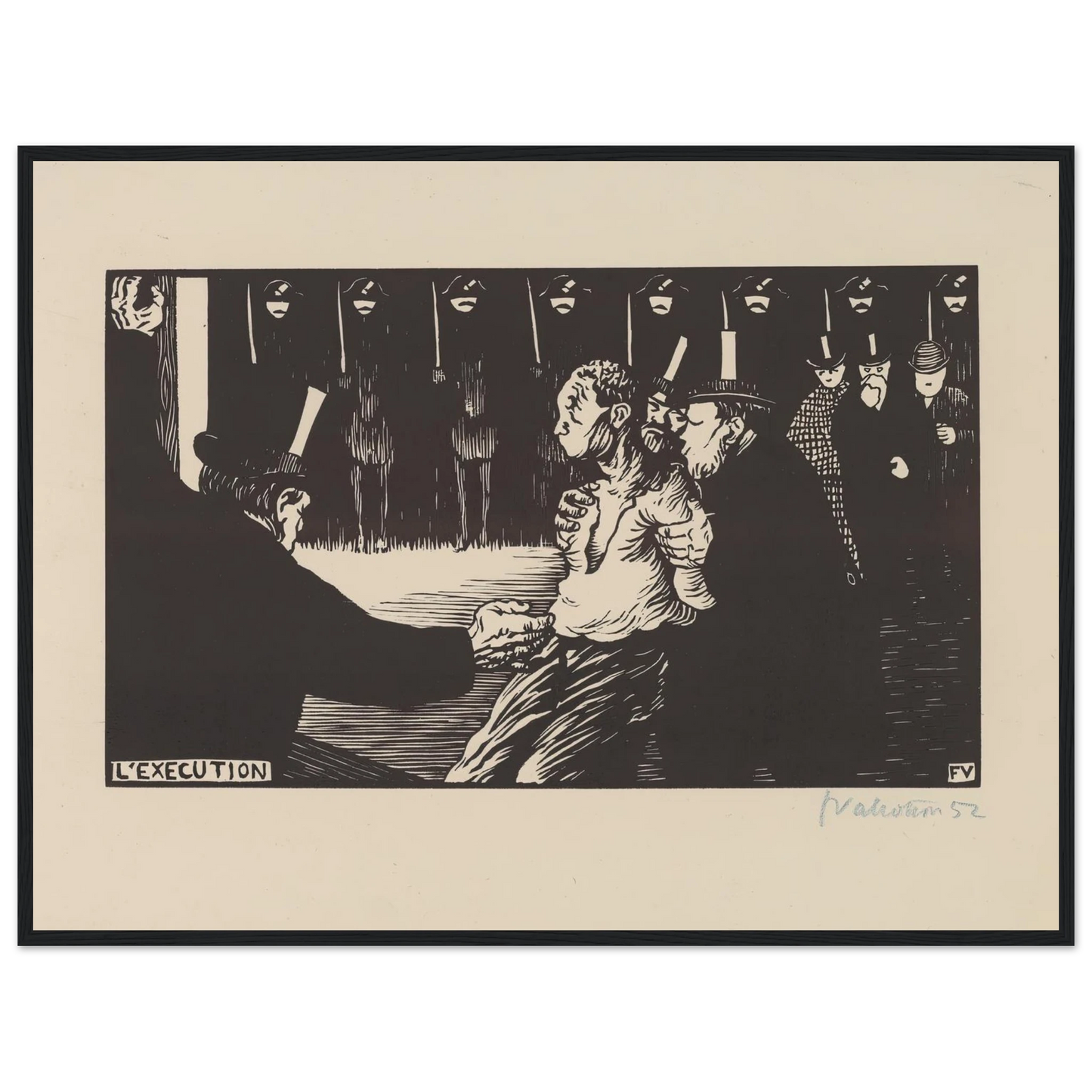 L’exécution (1894) Art Print | Felix Vallotton - Framed Poster - 30x40 cm / 12x16″ - Black frame