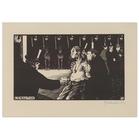 L’exécution (1894) Art Print | Felix Vallotton - Framed Poster - 30x40 cm / 12x16″ - Black frame