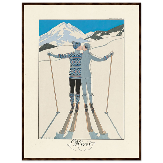 L’Hiver (Winter) (1922–1926) Art Print | George Barbier - Framed Poster - 30x40 cm / 12x16″ - Black frame