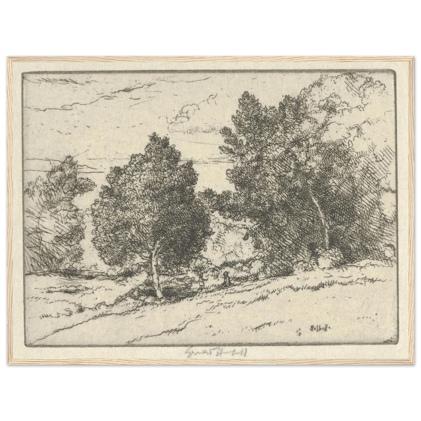 Little Pastoral (1900-1925) Art Print | Ernest Haskell - Framed Poster - 30x40 cm / 12x16″ - Black frame