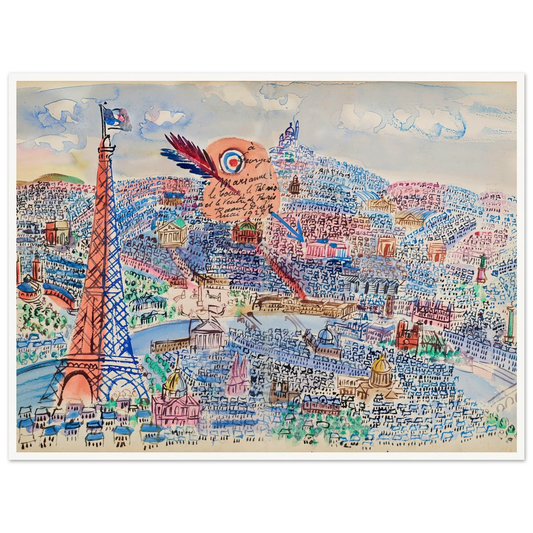 Livre d’or de Marianne (1927) Art Print | Raoul Dufy - Framed Poster - 30x40 cm / 12x16″ - Black frame