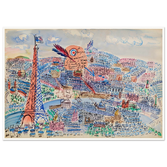Livre d’or de Marianne (1927) Art Print | Raoul Dufy - Framed Poster - 30x40 cm / 12x16″ - Black frame