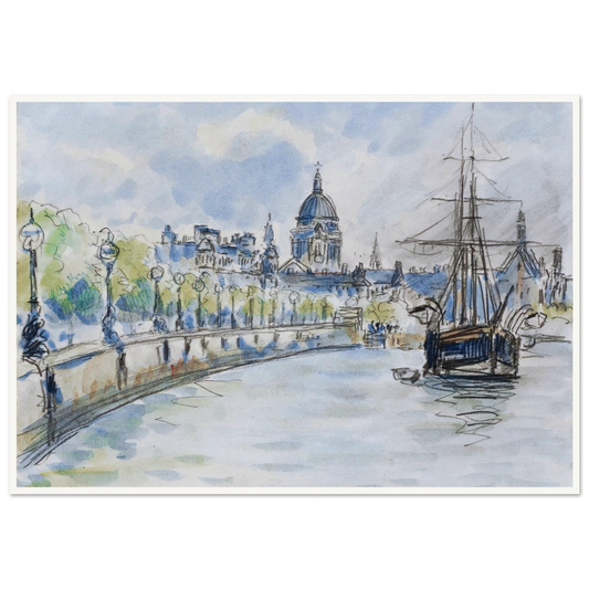 London, St. Paul’s Cathedral (1890) Art Print | Camille Pissarro - Framed Poster - 30x40 cm / 12x16″ - Black frame