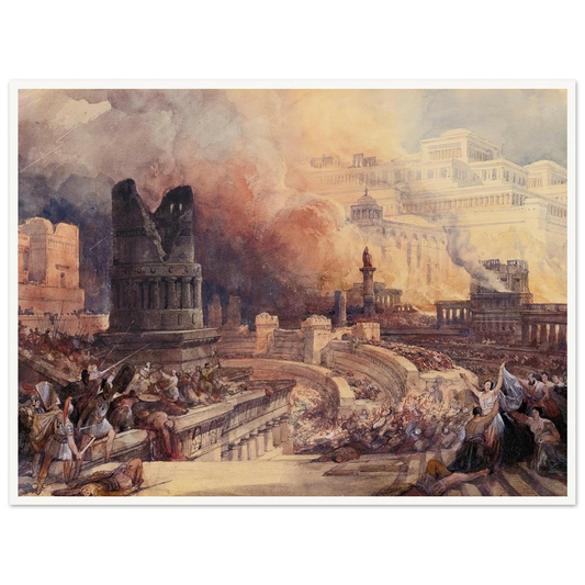 London The Destruction Of A City (1832) Art Print | David Roberts - Framed Poster - 30x40 cm / 12x16″ - Black frame