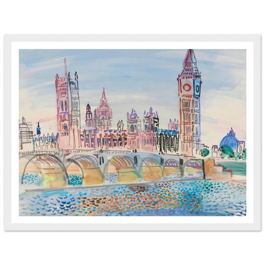 Londres, le Parlement (1930) Art Print | Raoul Dufy - Framed Poster - 30x40 cm / 12x16″ - Black frame