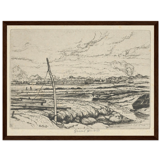 Long Island Marshes (1900-1925) Art Print | Ernest Haskell - Framed Poster - 30x40 cm / 12x16″ - Black frame