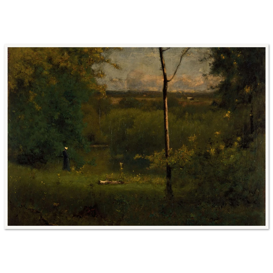Looking over the River (1886) Art Print | George Inness - Framed Poster - 30x40 cm / 12x16″ - Black frame