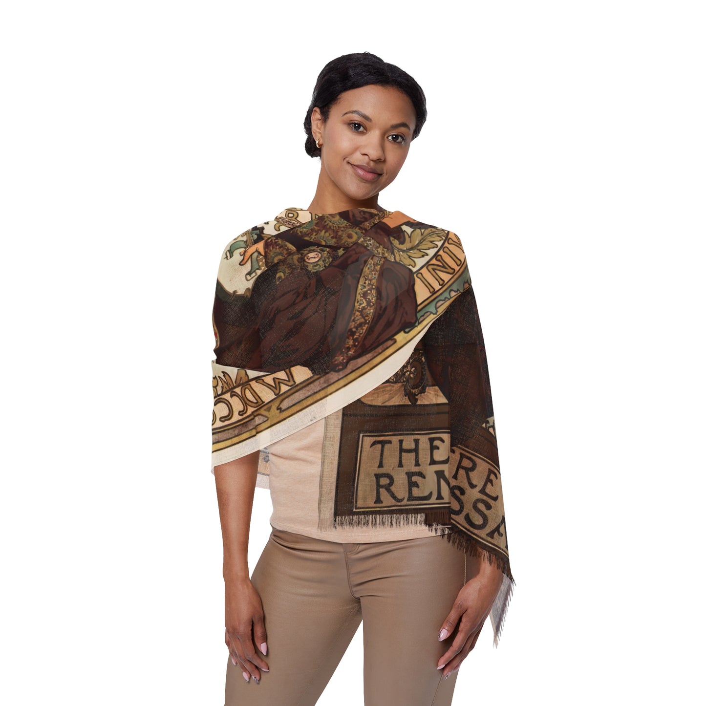 Lorenzaccio | Alphonse Mucha Scarf – Art Nouveau Scarf - - 27" × 71'' -