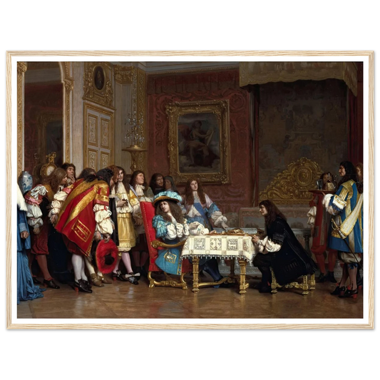 Louis XIV and Molière (1862) Art Print | Jean Leon Gerome - Framed Poster - 30x40 cm / 12x16″ - Black frame