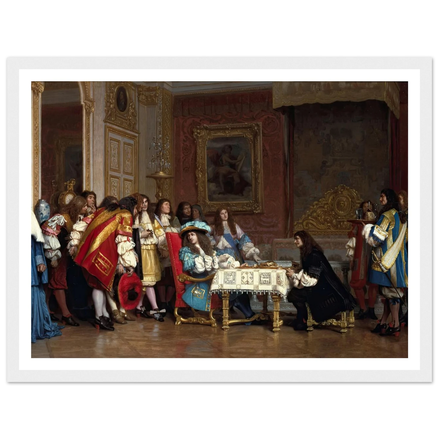 Louis XIV and Molière (1862) Art Print | Jean Leon Gerome - Framed Poster - 30x40 cm / 12x16″ - Black frame