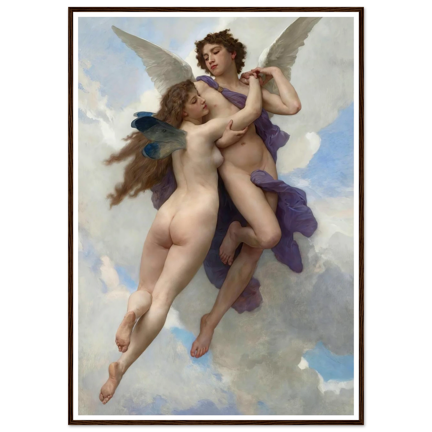 Love And Psyché (1899) Art Print | William Bouguereau - Framed Poster - 30x40 cm / 12x16″ - Black frame