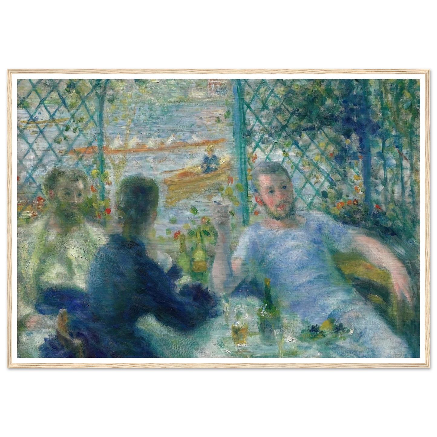 Lunch at the Restaurant Fournaise (The Rowers’ Lunch) (1875) Art Print | Pierre Auguste Renoir - Framed Poster - 30x40 cm / 12x16″ - Black frame