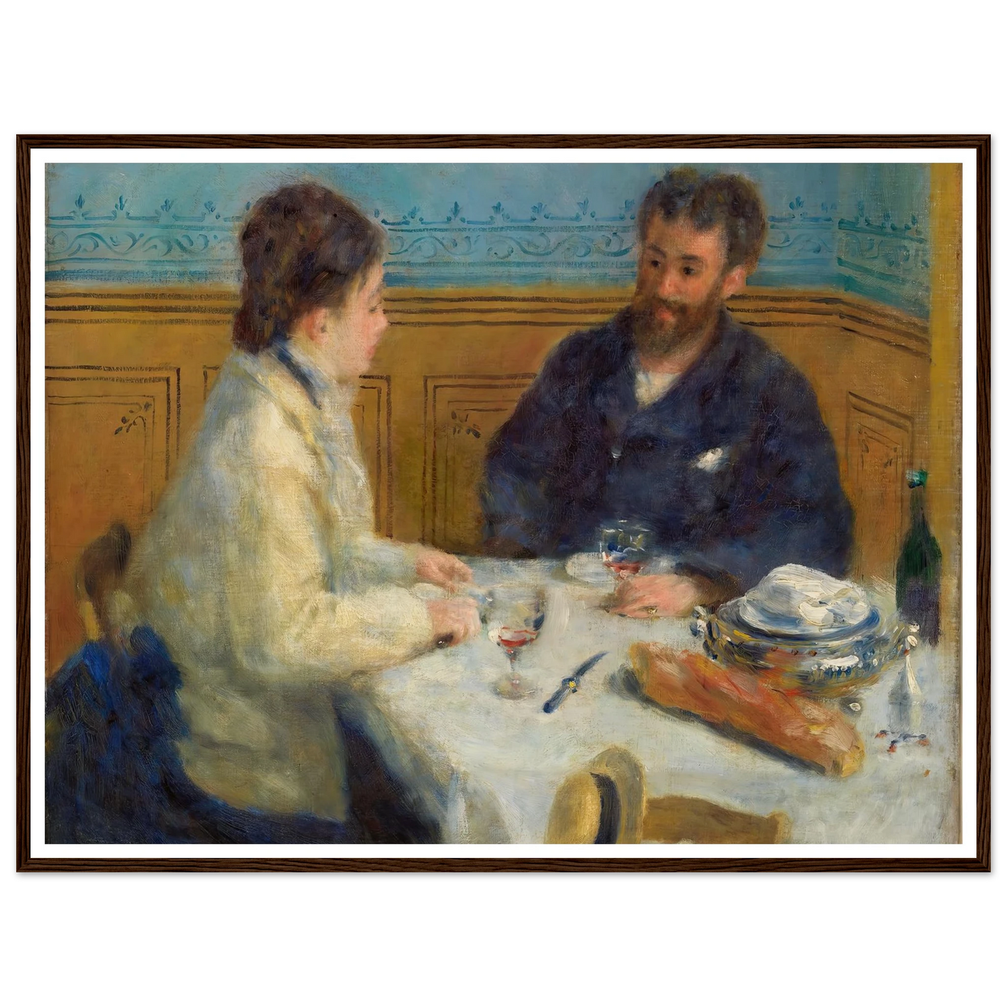 Luncheon (Le Déjeuner) (1875) Art Print | Pierre Auguste Renoir - Framed Poster - 30x40 cm / 12x16″ - Black frame