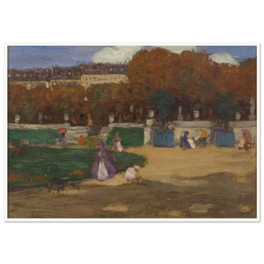 Luxembourg Gardens, Paris (1902) Art Print | Frederick Carl Frieseke - Framed Poster - 30x40 cm / 12x16″ - Black frame
