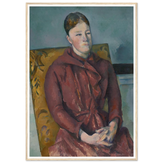 Madame Cézanne in a Yellow Chair (1888-90) Art Print | Paul Cezanne - Framed Poster - 30x40 cm / 12x16″ - Black frame