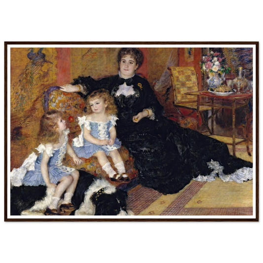 Madame Georges Charpentier (Marguérite-Louise Lemonnier, 1848–1904) and Her Children, Georgette-Berthe (1872–1945) and Paul-Émile-Charles (1875–1895) (1878) Art Print | Pierre Auguste Renoir - Framed Poster - 30x40 cm / 12x16″ - Black frame