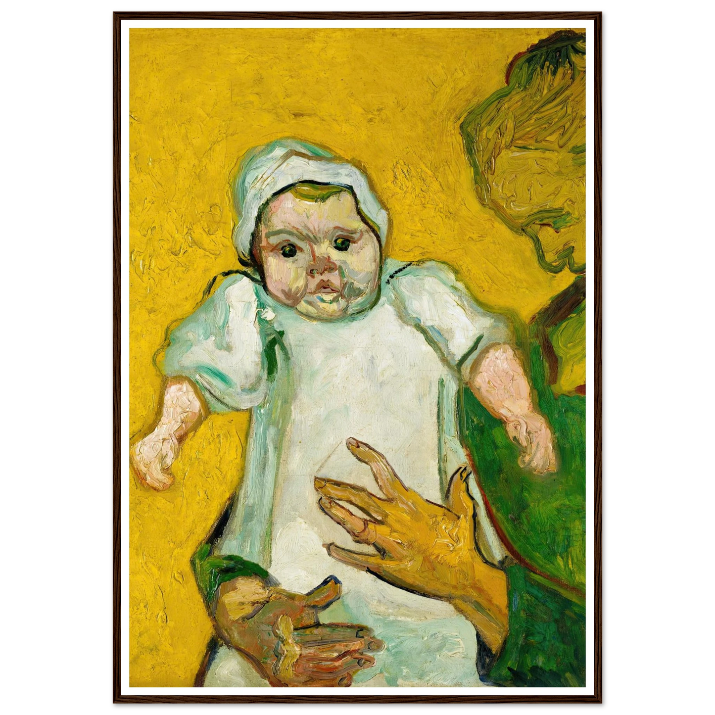 Madame Roulin and Her Baby (1888) Art Print | Vincent van Gogh - Framed Poster - 30x40 cm / 12x16″ - Black frame