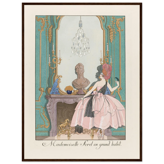 Mademoiselle Sorel en grand habit (1924) Art Print | George Barbier - Framed Poster - 30x40 cm / 12x16″ - Black frame
