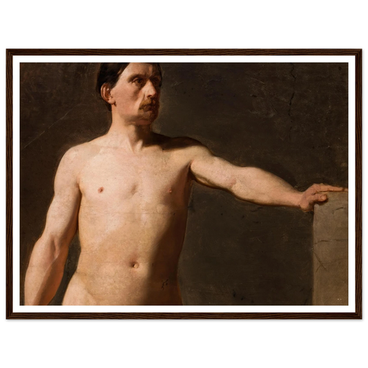Male nude – torso of a male figure (1859) Art Print | Jan Matejko - Framed Poster - 30x40 cm / 12x16″ - Black frame