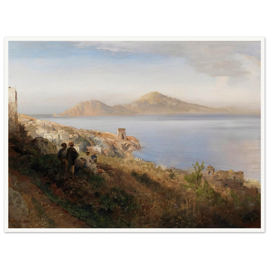 Malerin mit Blick auf Capri (1880) Art Print | Oswald Achenbach - Framed Poster - 30x40 cm / 12x16″ - Black frame