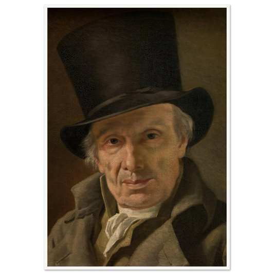 Man in a Hat Art Print | Jacques Louis David - Framed Poster - 30x40 cm / 12x16″ - Black frame