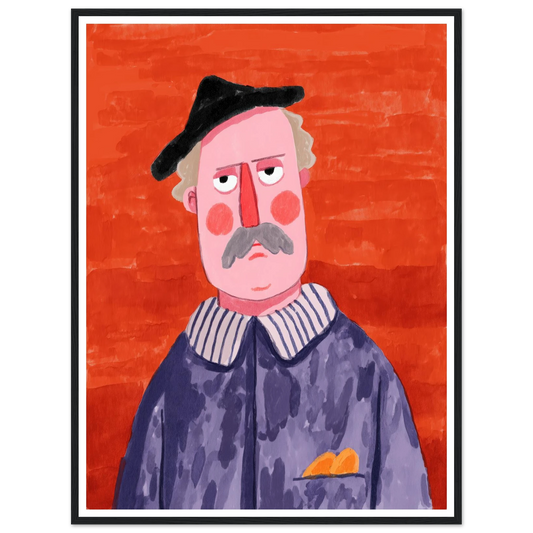 Man with Painted Jacket - Framed Poster - 30x40 cm / 12x16″ - Black frame