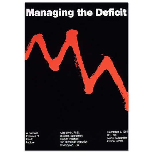 Managing the deficit (1984) Art Print | National Institutes of Health - Framed Poster - 30x40 cm / 12x16″ - Black frame