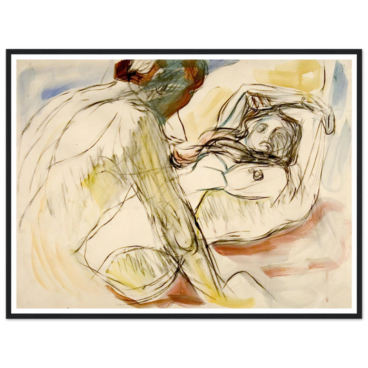 Mann og kvinne (1912-1915) Art Print | Edvard Munch - Framed Poster - 30x40 cm / 12x16″ - Black frame