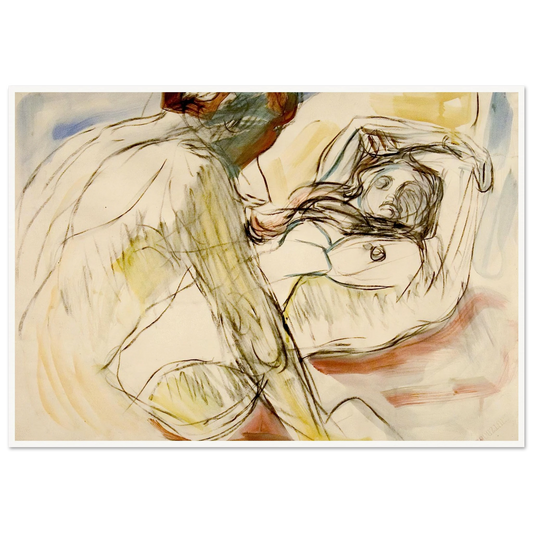 Mann og kvinne (1912-1915) Art Print | Edvard Munch - Framed Poster - 30x40 cm / 12x16″ - Black frame