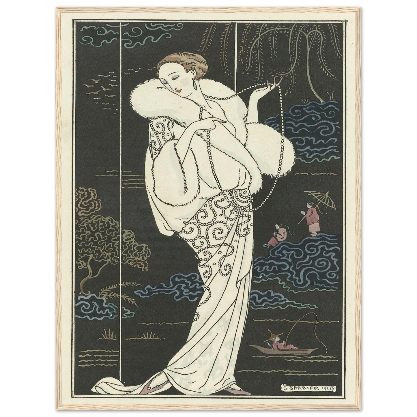 Manteau de velours (1913) Art Print | George Barbier - Framed Poster - 30x40 cm / 12x16″ - Black frame
