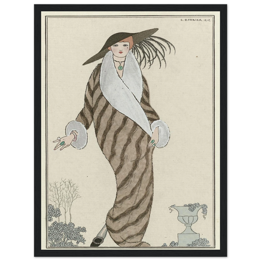 Manteau de Zibelin (1912) Art Print | George Barbier - Framed Poster - 30x40 cm / 12x16″ - Black frame