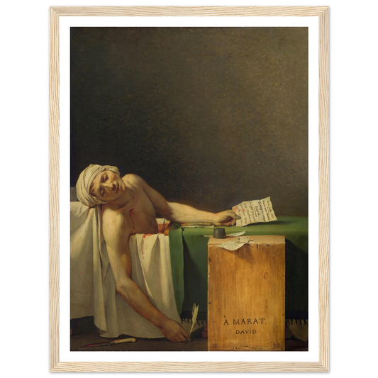 Marat Assassinated (1793) Art Print | Jacques Louis David - Framed Poster - 30x40 cm / 12x16″ - Black frame