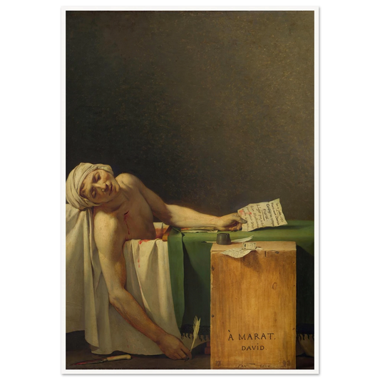 Marat Assassinated (1793) Art Print | Jacques Louis David - Framed Poster - 30x40 cm / 12x16″ - Black frame