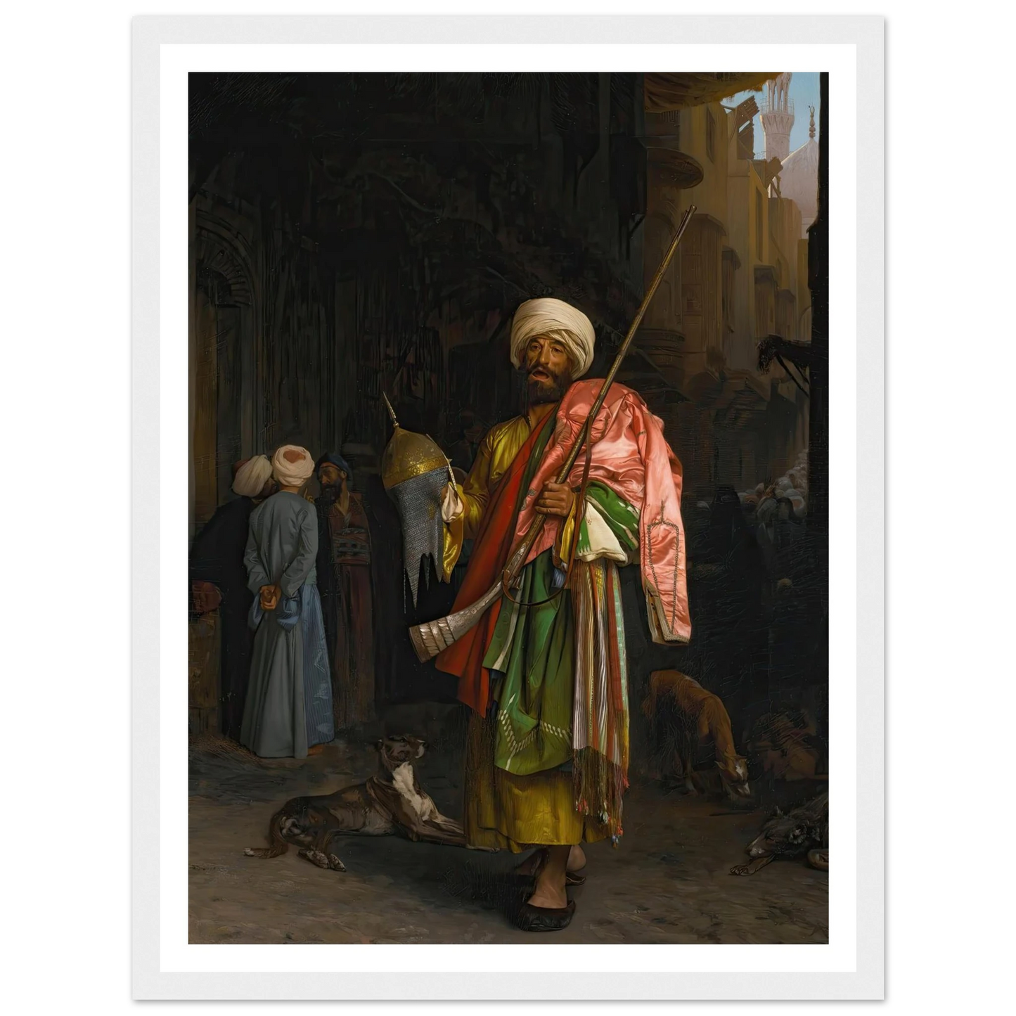 Marchand Ambulant Au Caire Art Print | Jean Leon Gerome - Framed Poster - 30x40 cm / 12x16″ - Black frame