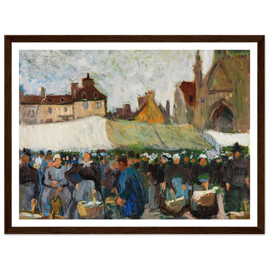 Marché à Falaise (Markt in Falaise) (1905) Art Print | Raoul Dufy - Framed Poster - 30x40 cm / 12x16″ - Black frame