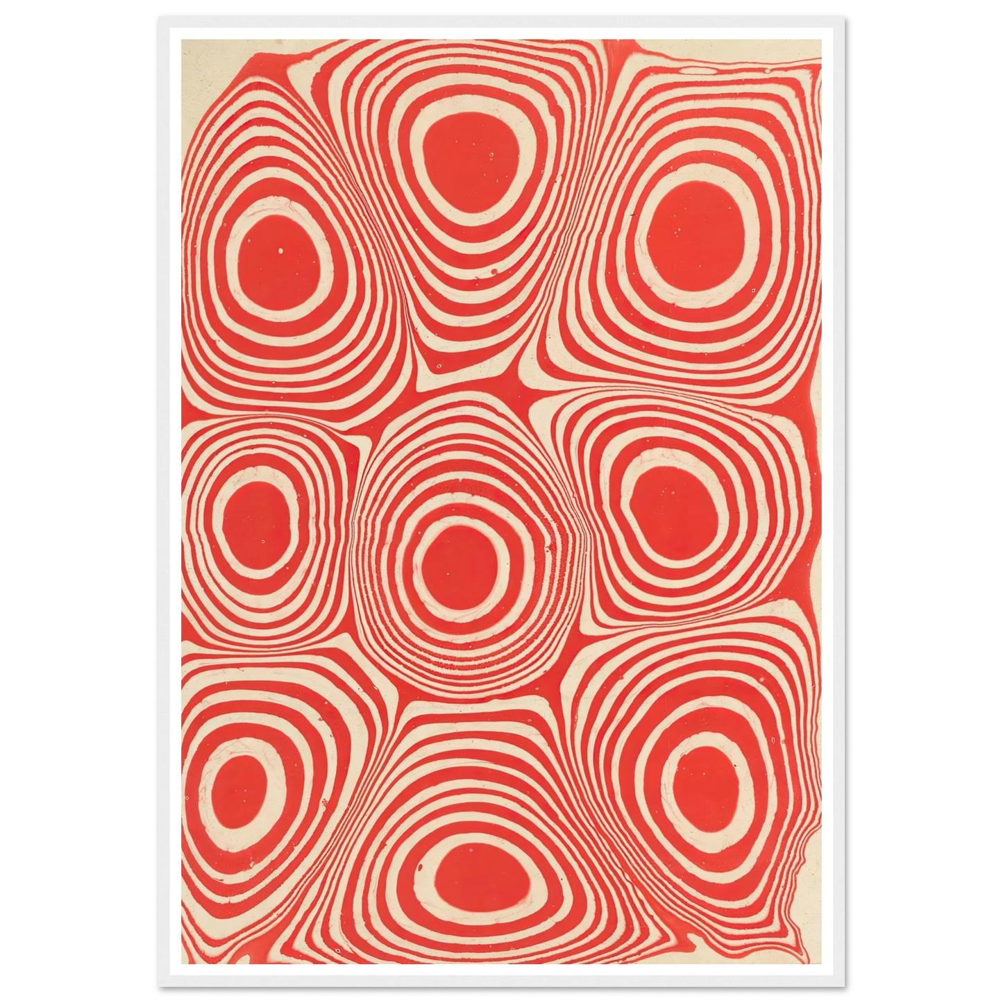 Marmorpapier (Kreise und kreisförmige Ringe) (1900 - 1921) Art Print | Anker Kyster - Framed Poster - 30x40 cm / 12x16″ - Black frame