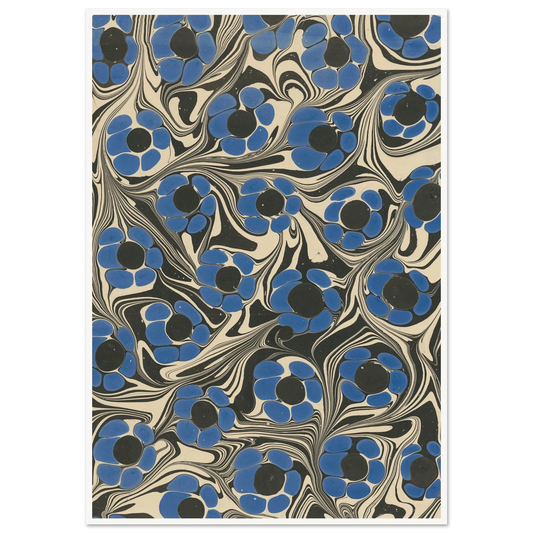 Marmorpapier (mit Blütenmotiven) (1910) Art Print | Franz Weisse - Framed Poster - 30x40 cm / 12x16″ - Black frame