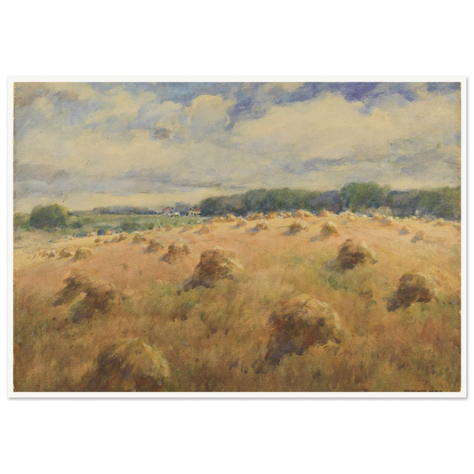Maryland Wheat Fields Art Print | William Henry Holmes - Framed Poster - 30x40 cm / 12x16″ - Black frame