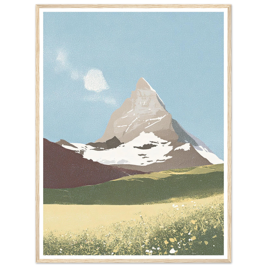 Matterhorn Summer Bloom - Framed Poster - 30x40 cm / 12x16″ - Black frame