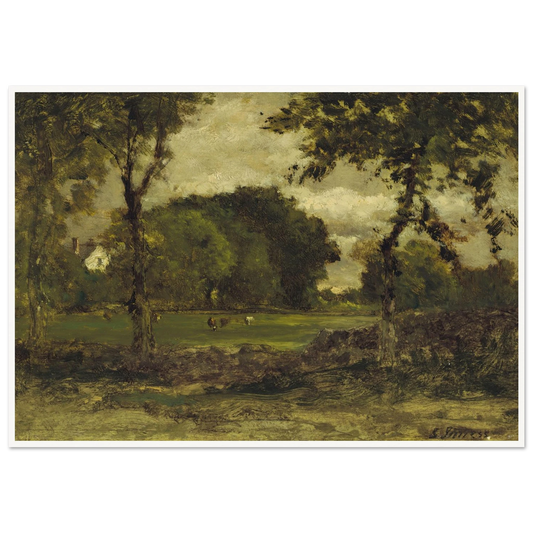 Medfield, Massachusetts (A Medfield Farm) (circa 1866) Art Print | George Inness - Framed Poster - 30x40 cm / 12x16″ - Black frame
