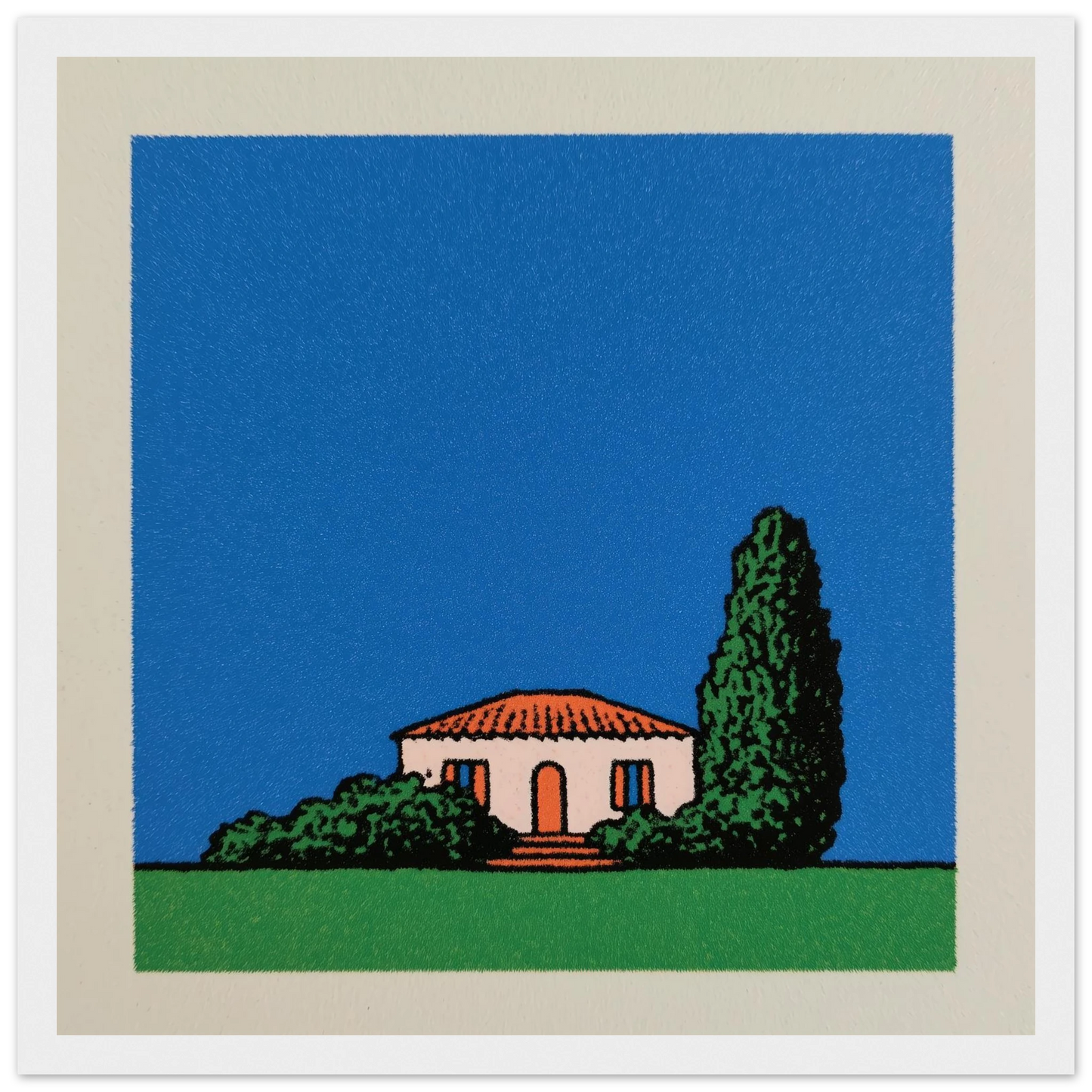 Mediterranean Blue - Framed Poster - 30x30 cm / 12x12″ - Black frame