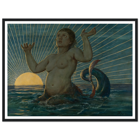 Meereserwachen (1893) Art Print | Hans Thoma - Framed Poster - 30x40 cm / 12x16″ - Black frame