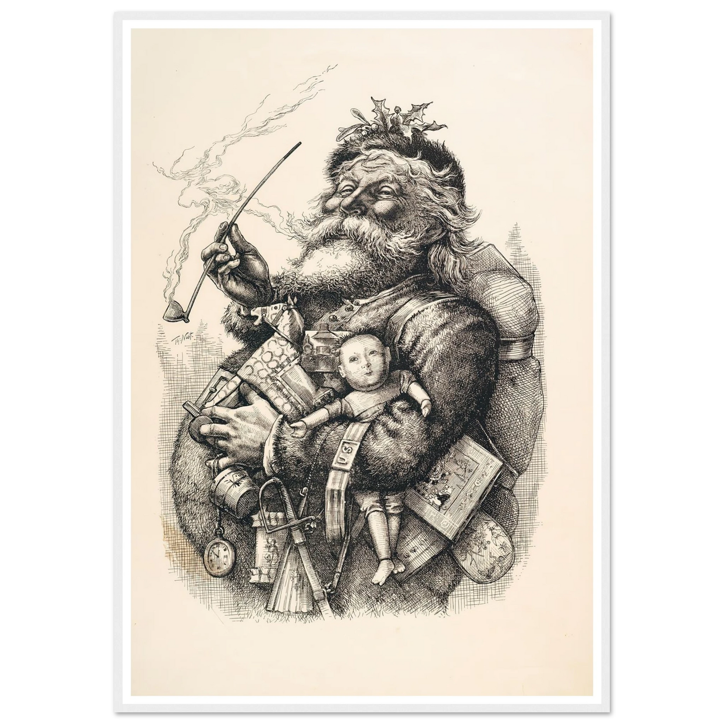 Merry Old Santa Claus - Framed Poster - 30x40 cm / 12x16″ - Black frame