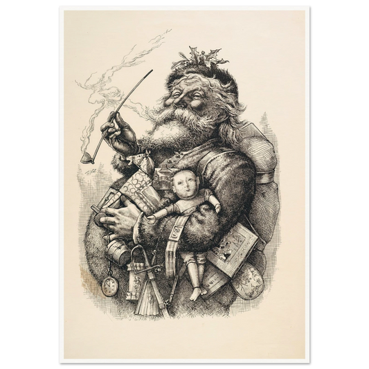 Merry Old Santa Claus - Framed Poster - 30x40 cm / 12x16″ - Black frame