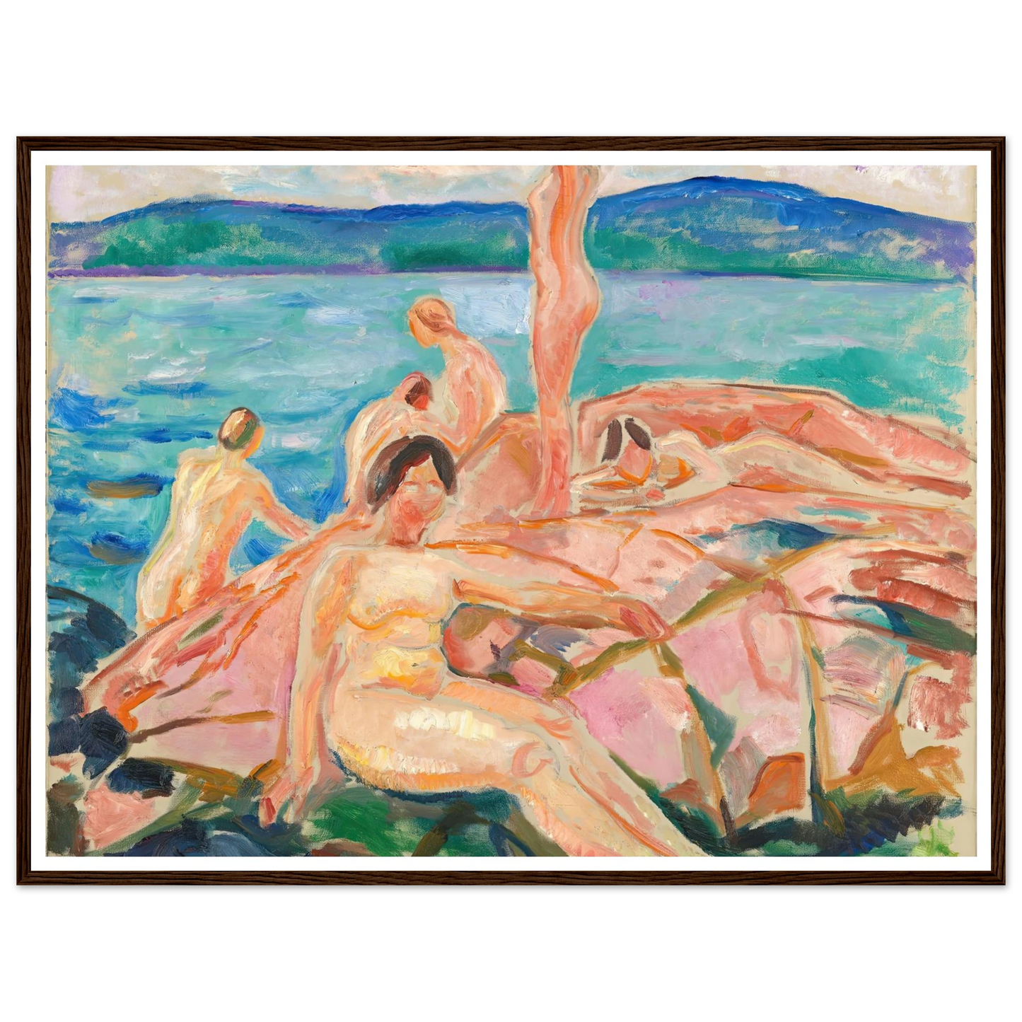 Midsummer (1915) Art Print | Edvard Munch - Framed Poster - 30x40 cm / 12x16″ - Black frame