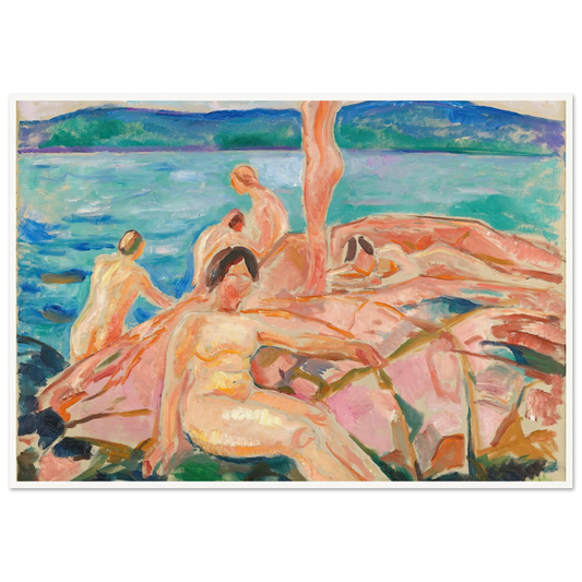 Midsummer (1915) Art Print | Edvard Munch - Framed Poster - 30x40 cm / 12x16″ - Black frame