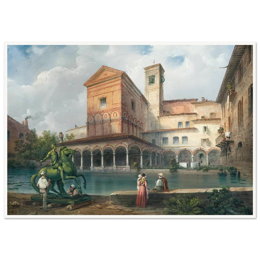 Milan, Church of Santa Maria alla Fontana Art Print | Carlo Bossoli - Framed Poster - 30x40 cm / 12x16″ - Black frame