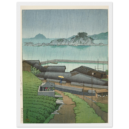 Mirozu, Wakayama Prefecture (1950) Art Print | Kawase Hasui - Framed Poster - 30x40 cm / 12x16″ - Black frame