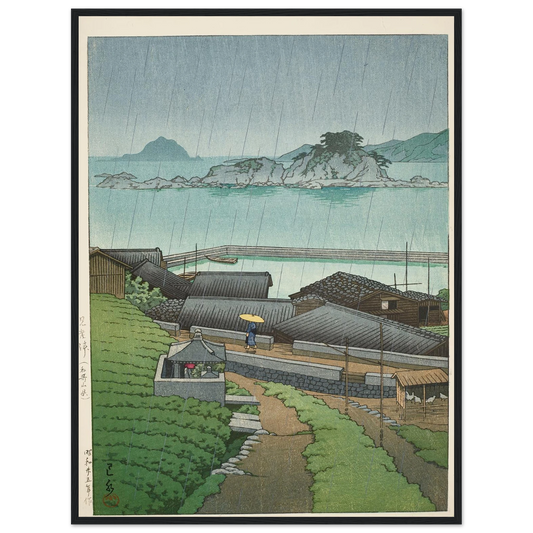 Mirozu, Wakayama Prefecture (1950) Art Print | Kawase Hasui - Framed Poster - 30x40 cm / 12x16″ - Black frame