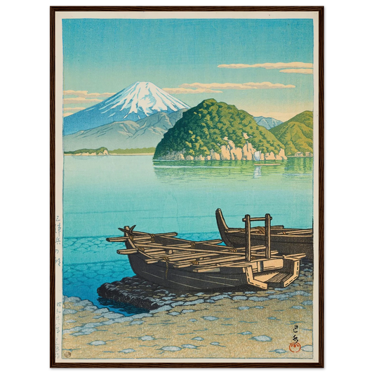 Mitohama no asa (Morning at Mitohama) (1953) Art Print | Kawase Hasui - Framed Poster - 30x40 cm / 12x16″ - Black frame